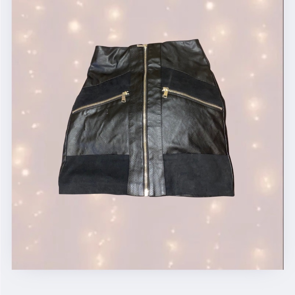 Bar III Black Mini Skirt with Zipper Detail